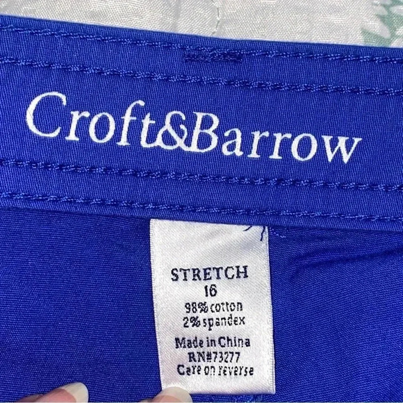 Croft & Barrow Blue Stretch Bermudas Size 16 - Picture 3 of 7